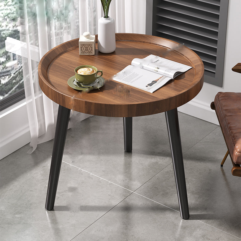 Modern 3 Legs Wooden Coffee Table Round Top Shape Cocktail Table for Living Room 16"L x 16"W x 19"H Walnut Clearhalo 'Coffee & Accent Tables' 'Coffee Tables' 'coffee_tables' 'furn' 'furn_coffee_tables' 'Furniture' 'Living Room Furniture' 5802884