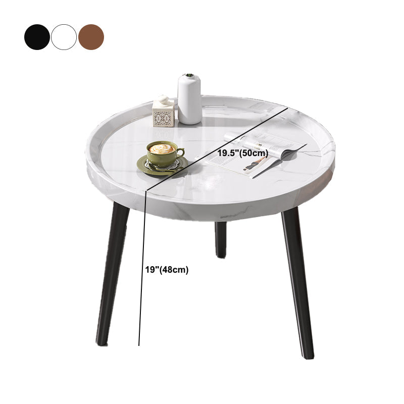 Modern 3 Legs Wooden Coffee Table Round Top Shape Cocktail Table for Living Room Clearhalo 'Coffee & Accent Tables' 'Coffee Tables' 'coffee_tables' 'furn' 'furn_coffee_tables' 'Furniture' 'Living Room Furniture' 5802896