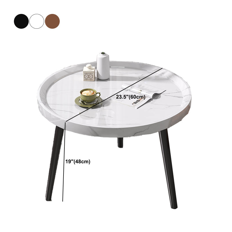 Modern 3 Legs Wooden Coffee Table Round Top Shape Cocktail Table for Living Room Clearhalo 'Coffee & Accent Tables' 'Coffee Tables' 'coffee_tables' 'furn' 'furn_coffee_tables' 'Furniture' 'Living Room Furniture' 5802897