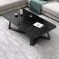 Cross Table Base Design Rectangular Faux Wood Table Ornate Style Coffee Table 39.5"L x 19.5"W x 18"H Black Clearhalo 'Coffee & Accent Tables' 'Coffee Tables' 'coffee_tables' 'furn' 'furn_coffee_tables' 'Furniture' 'Living Room Furniture' 5802967