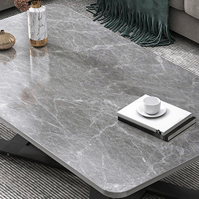 Cross Table Base Design Rectangular Faux Wood Table Ornate Style Coffee Table Clearhalo 'Coffee & Accent Tables' 'Coffee Tables' 'coffee_tables' 'furn' 'furn_coffee_tables' 'Furniture' 'Living Room Furniture' 5802971