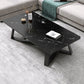Cross Table Base Design Rectangular Faux Wood Table Ornate Style Coffee Table 47"L x 24"W x 18"H Black Clearhalo 'Coffee & Accent Tables' 'Coffee Tables' 'coffee_tables' 'furn' 'furn_coffee_tables' 'Furniture' 'Living Room Furniture' 5802974