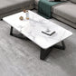 Cross Table Base Design Rectangular Faux Wood Table Ornate Style Coffee Table 47"L x 24"W x 18"H White Clearhalo 'Coffee & Accent Tables' 'Coffee Tables' 'coffee_tables' 'furn' 'furn_coffee_tables' 'Furniture' 'Living Room Furniture' 5802976