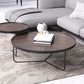 Nordic Style Round Solid Wood Table Metal Cross Legs Base Coffee Table