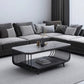 17.7" H Glam Rectangle Slate Coffee Table Iron 4 Legs Cocktail Table with Shelf Clearhalo 'Coffee & Accent Tables' 'Coffee Tables' 'coffee_tables' 'furn' 'furn_coffee_tables' 'Furniture' 'Living Room Furniture' 5803001