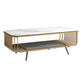 17.7" H Glam Rectangle Slate Coffee Table Iron 4 Legs Cocktail Table with Shelf Clearhalo 'Coffee & Accent Tables' 'Coffee Tables' 'coffee_tables' 'furn' 'furn_coffee_tables' 'Furniture' 'Living Room Furniture' 5803003