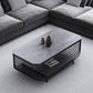 17.7" H Glam Rectangle Slate Coffee Table Iron 4 Legs Cocktail Table with Shelf Clearhalo 'Coffee & Accent Tables' 'Coffee Tables' 'coffee_tables' 'furn' 'furn_coffee_tables' 'Furniture' 'Living Room Furniture' 5803007