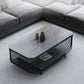 17.7" H Glam Rectangle Slate Coffee Table Iron 4 Legs Cocktail Table with Shelf Clearhalo 'Coffee & Accent Tables' 'Coffee Tables' 'coffee_tables' 'furn' 'furn_coffee_tables' 'Furniture' 'Living Room Furniture' 5803009