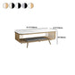 17.7" H Glam Rectangle Slate Coffee Table Iron 4 Legs Cocktail Table with Shelf Clearhalo 'Coffee & Accent Tables' 'Coffee Tables' 'coffee_tables' 'furn' 'furn_coffee_tables' 'Furniture' 'Living Room Furniture' 5803016