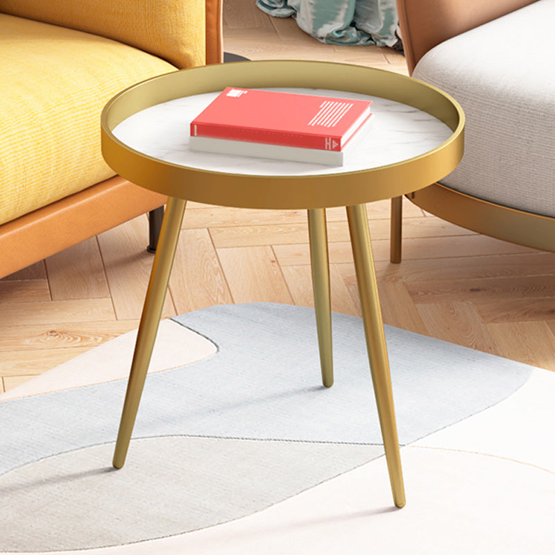 3/4 Legs Base Design Round Metal/wood Table Modern Style Coffee Table