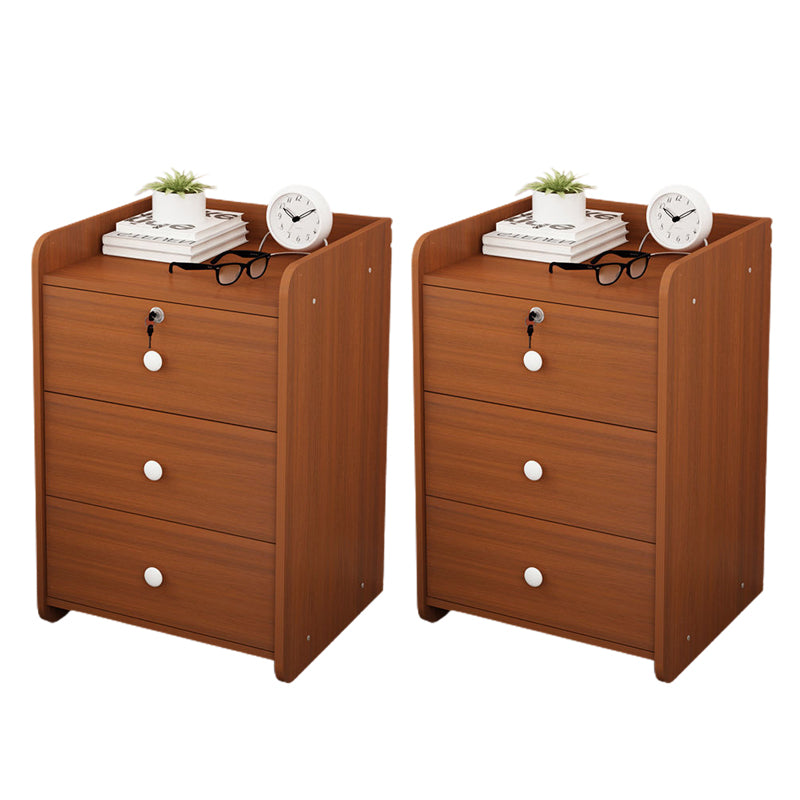 Mesa nocturna de madera de mesita de noche moderna con cajones para dormitorio