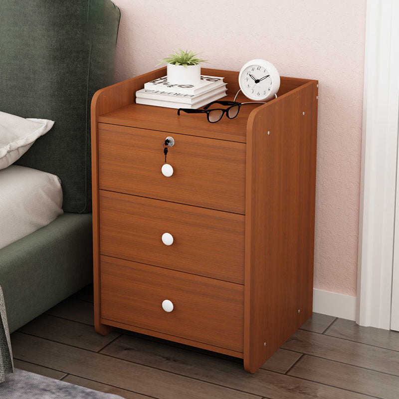 Mesa nocturna de madera de mesita de noche moderna con cajones para dormitorio