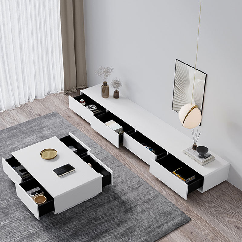 White TV Cabinet Simple Modern Combination Living Room Household Floor TV Cabinet Clearhalo 'furn' 'furn_tv_stands_entertainment_centers' 'Furniture' 'Living Room Furniture' 'TV Stands & Entertainment Centers' 'TV Stands & Media Storage Furniture' 'tv_stands_entertainment_centers' 5803176