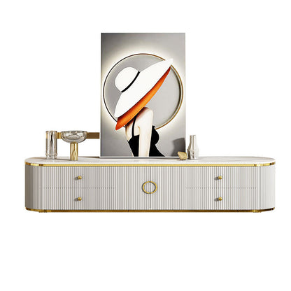 Contemporary White TV Stand Console 4-Drawer Enclosed Storage TV Media Stand Wood Door Clearhalo 'furn' 'furn_tv_stands_entertainment_centers' 'Furniture' 'Living Room Furniture' 'TV Stands & Entertainment Centers' 'TV Stands & Media Storage Furniture' 'tv_stands_entertainment_centers' 5803232