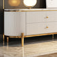 Contemporary White TV Stand Console 4-Drawer Enclosed Storage TV Media Stand Clearhalo 'furn' 'furn_tv_stands_entertainment_centers' 'Furniture' 'Living Room Furniture' 'TV Stands & Entertainment Centers' 'TV Stands & Media Storage Furniture' 'tv_stands_entertainment_centers' 5803238