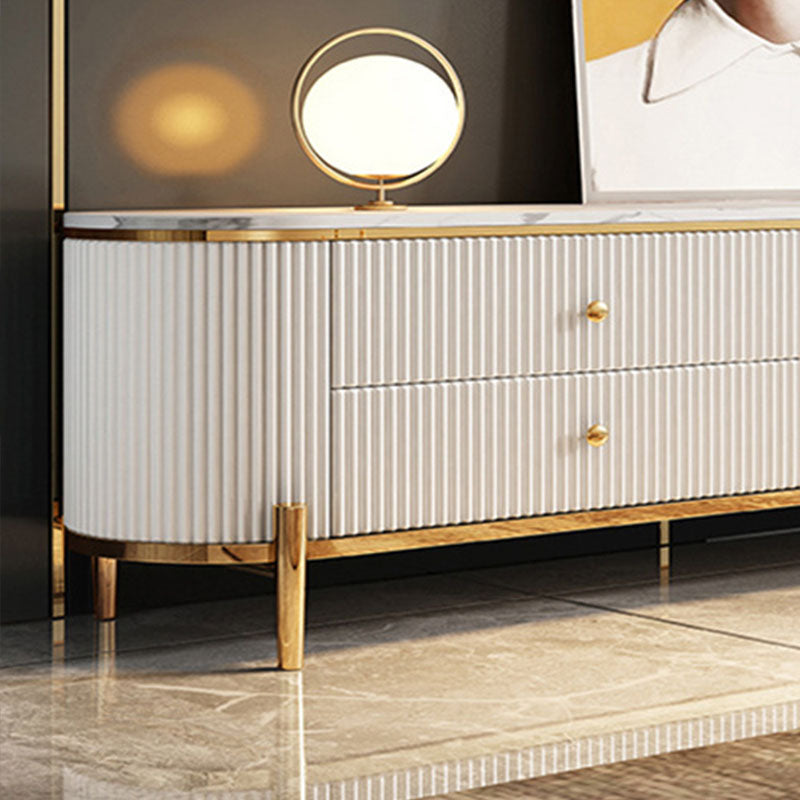 Console TV contemporanea con portaoggetti, supporto TV per console multimediale a 4 cassetti