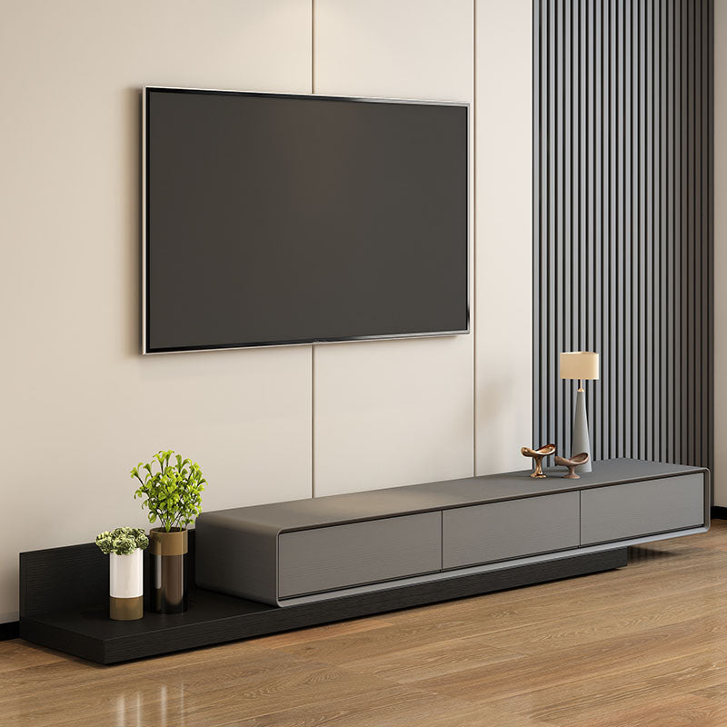Contemporary Faux Wood TV Stand Console Enclosed Storage TV Stand Clearhalo 'furn' 'furn_tv_stands_entertainment_centers' 'Furniture' 'Living Room Furniture' 'TV Stands & Entertainment Centers' 'TV Stands & Media Storage Furniture' 'tv_stands_entertainment_centers' 5803272