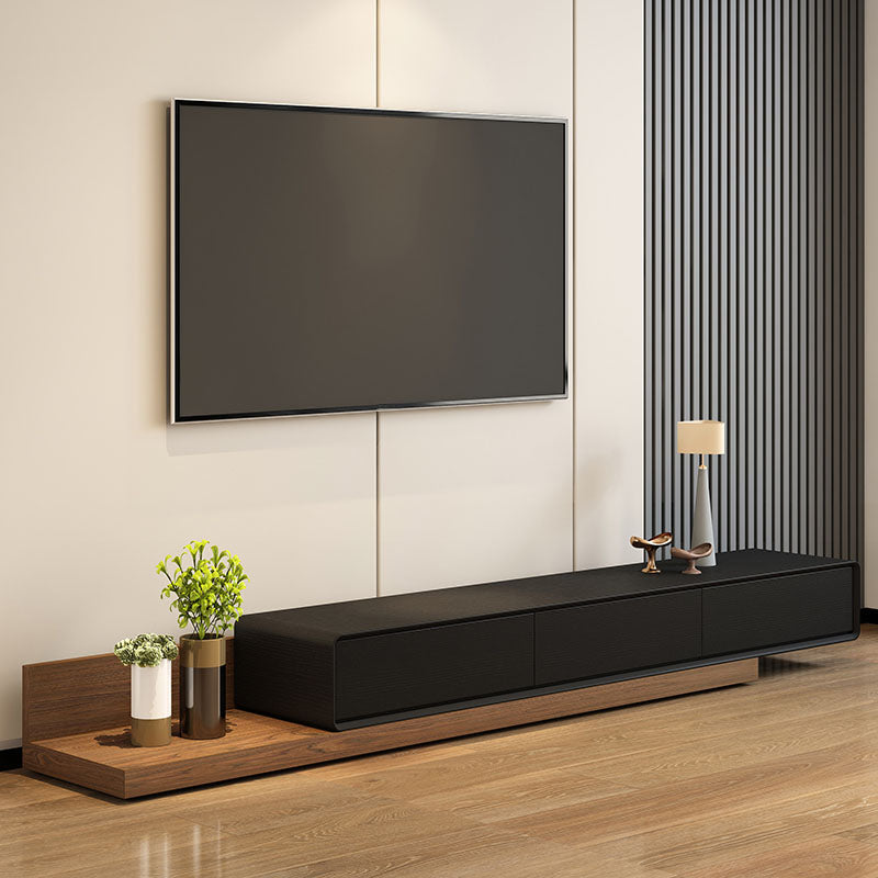 Contemporary Faux Wood TV Stand Console Enclosed Storage TV Stand Clearhalo 'furn' 'furn_tv_stands_entertainment_centers' 'Furniture' 'Living Room Furniture' 'TV Stands & Entertainment Centers' 'TV Stands & Media Storage Furniture' 'tv_stands_entertainment_centers' 5803276