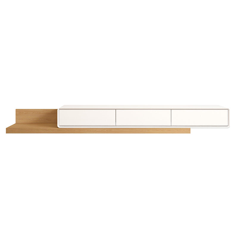 Contemporary Faux Wood TV Stand Console Enclosed Storage TV Stand 59"L x 16.5"W x 11"H White Clearhalo 'furn' 'furn_tv_stands_entertainment_centers' 'Furniture' 'Living Room Furniture' 'TV Stands & Entertainment Centers' 'TV Stands & Media Storage Furniture' 'tv_stands_entertainment_centers' 5803278