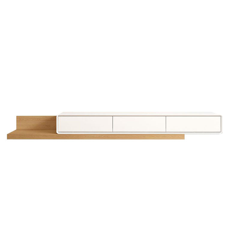 Contemporary Faux Wood TV Stand Console Enclosed Storage TV Stand 79"L x 16.5"W x 11"H White Clearhalo 'furn' 'furn_tv_stands_entertainment_centers' 'Furniture' 'Living Room Furniture' 'TV Stands & Entertainment Centers' 'TV Stands & Media Storage Furniture' 'tv_stands_entertainment_centers' 5803280