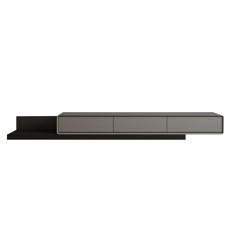 Contemporary Faux Wood TV Stand Console Enclosed Storage TV Stand 79"L x 16.5"W x 11"H Black Gray Clearhalo 'furn' 'furn_tv_stands_entertainment_centers' 'Furniture' 'Living Room Furniture' 'TV Stands & Entertainment Centers' 'TV Stands & Media Storage Furniture' 'tv_stands_entertainment_centers' 5803284