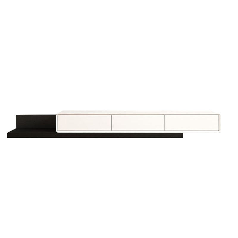 Contemporary Faux Wood TV Stand Console Enclosed Storage TV Stand 79"L x 16.5"W x 11"H Black-White Clearhalo 'furn' 'furn_tv_stands_entertainment_centers' 'Furniture' 'Living Room Furniture' 'TV Stands & Entertainment Centers' 'TV Stands & Media Storage Furniture' 'tv_stands_entertainment_centers' 5803286