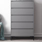 Contemporary Rectangle Accent Chest, Wooden Chest in Grey with Drawers 24"L x 16"W x 48"H Clearhalo 'Cabinets & Chests' 'cabinets_chests' 'furn' 'furn_cabinets_chests' 'Furniture' 'Living Room Furniture' 5803449