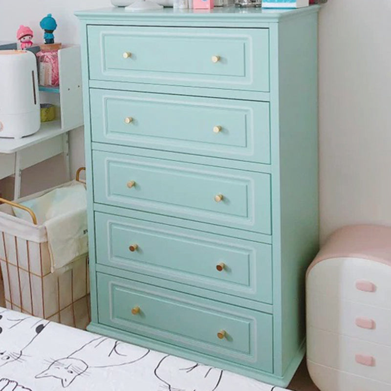 Cofre de acento de rectángulo de madera azul/ blanco contemporáneo con cajones