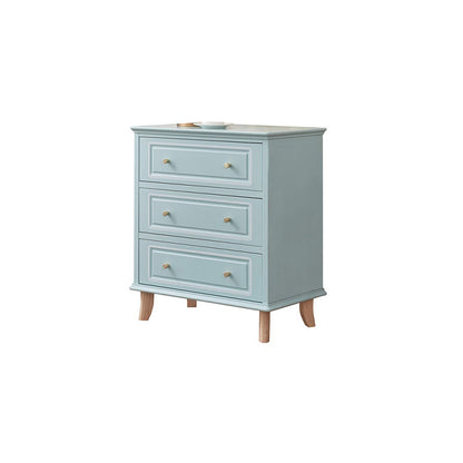 Cofre de acento de rectángulo de madera azul/ blanco contemporáneo con cajones