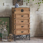 Moderne moderne houten rechthoek IJzeren benen Accent Cabinet met lade