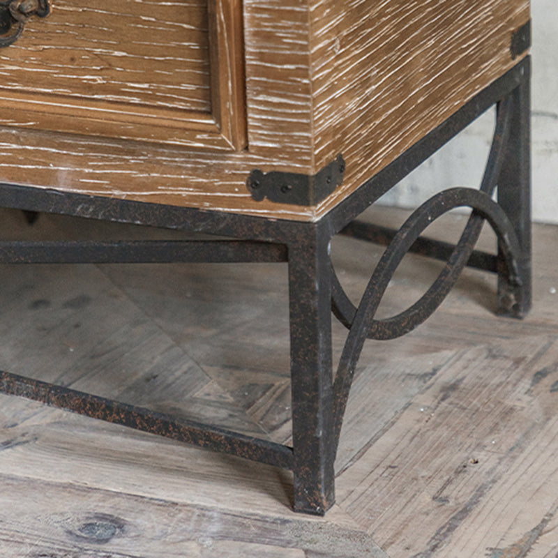 Moderne moderne houten rechthoek IJzeren benen Accent Cabinet met lade