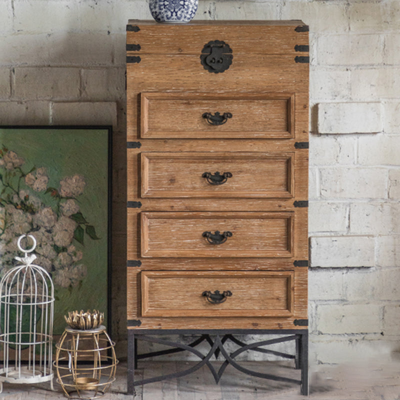 Moderne moderne houten rechthoek IJzeren benen Accent Cabinet met lade