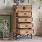 Moderne moderne houten rechthoek IJzeren benen Accent Cabinet met lade