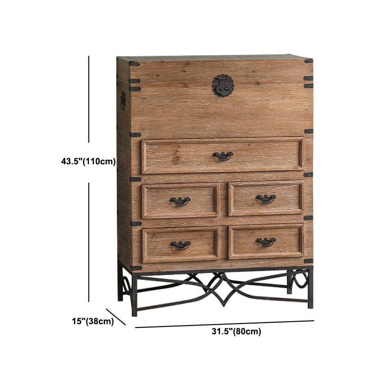 Moderne moderne houten rechthoek IJzeren benen Accent Cabinet met lade