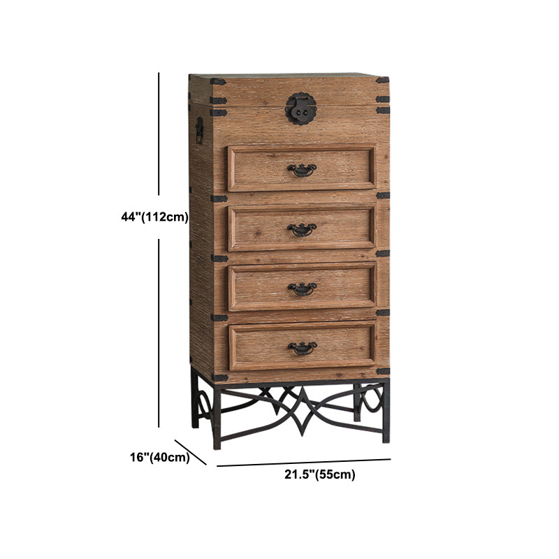 Moderne moderne houten rechthoek IJzeren benen Accent Cabinet met lade