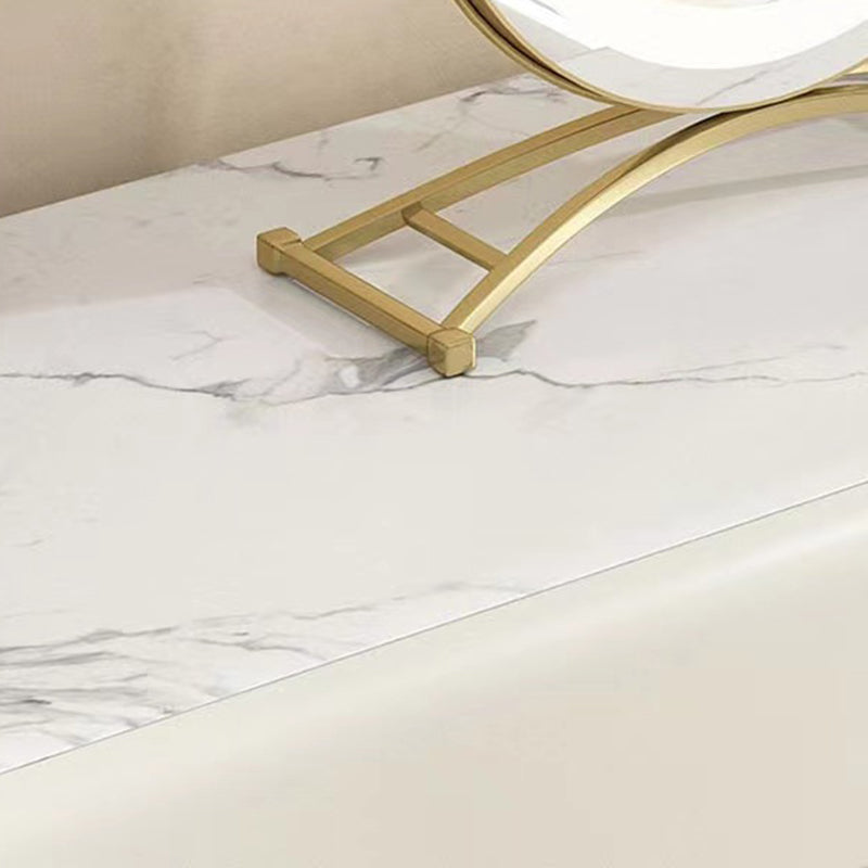 Glam Slate Top make -up ijdelheid bureau met lade, beige kleedtafel