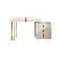 Glam Slate Top make -up ijdelheid bureau met lade, beige kleedtafel