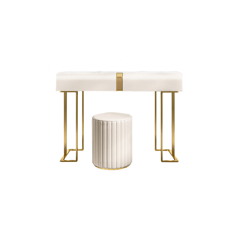 Glam Slate Top make -up ijdelheid bureau met lade, beige kleedtafel