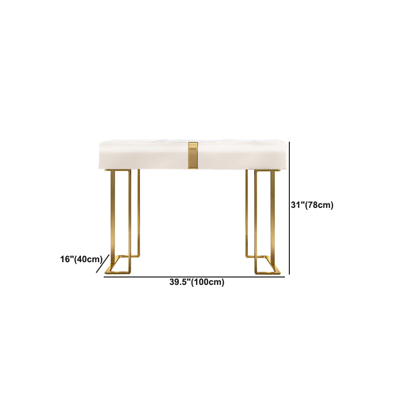 Glam Slate Top make -up ijdelheid bureau met lade, beige kleedtafel