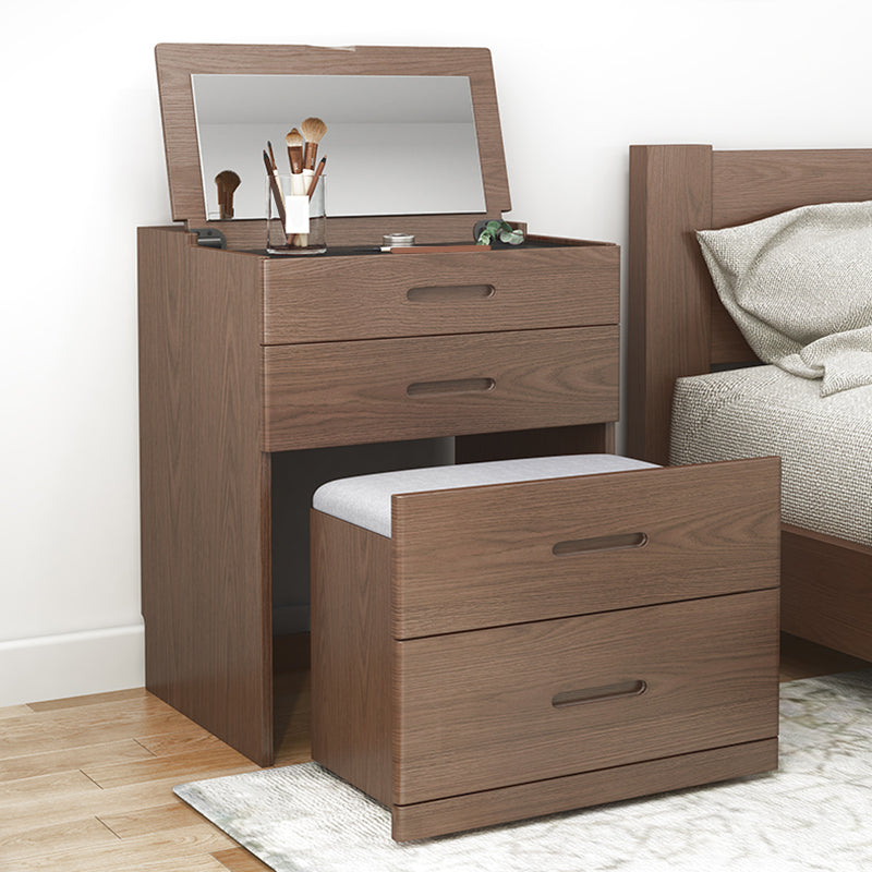 Solid Wood Makeup Vanity Desk Scandinavian Vanity Makeup Dressing Table Set