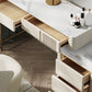 Slate Top Vanity Dressing Table Set Glam Solid Wood Makeup Vanity Set