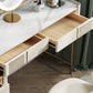 Slate Top Vanity Dressing Table Set Glam Solid Wood Makeup Vanity Set