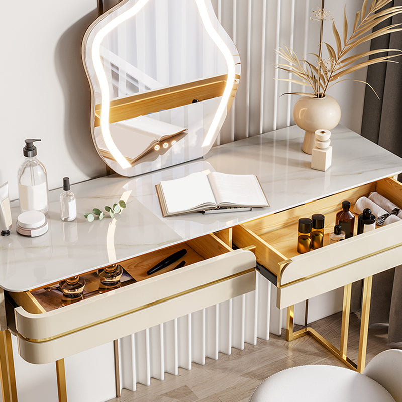 Glama-Waschtisch-Tisch-Set-Schiefer-Top-Make-up-Eitelkeit mit Schubladen
