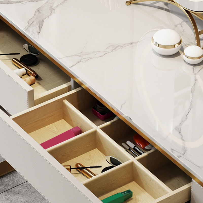 Glam 29.5 "Alto Catinero de tocador de maquillaje Madera de madera de 2 cajas