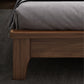 Mid-Century Modern Panel Bed with Brown Penal Headboard and Wooden Legs