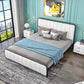 Iron Frame Standard Bed with Rectangular Panel Headboard and Metal Legs
