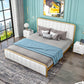 Iron Frame Standard Bed with Rectangular Panel Headboard and Metal Legs