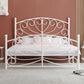 Modern Iron Open-Frame Bed with Arched Headboard and Metal Legs