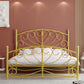 Modern Iron Open-Frame Bed with Arched Headboard and Metal Legs