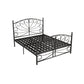 Modern Iron Open-Frame Bed with Arched Headboard and Metal Legs
